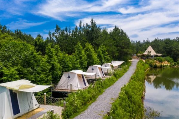 安吉·猪罗纪营地:湖畔与林间的轻奢露营体验 帐篷