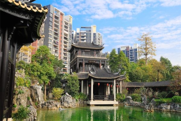 佛山岭南和园:传统园林艺术与中西文化交融的典范 岭南和园亭台