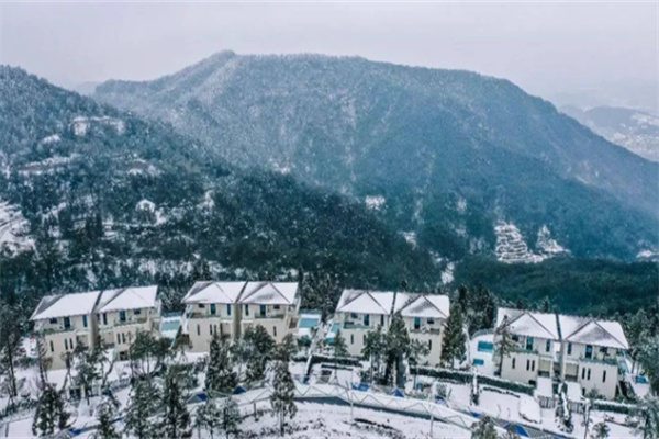 雪中秘境·磐安图卷9号:山水画卷中的私密别墅 雪景